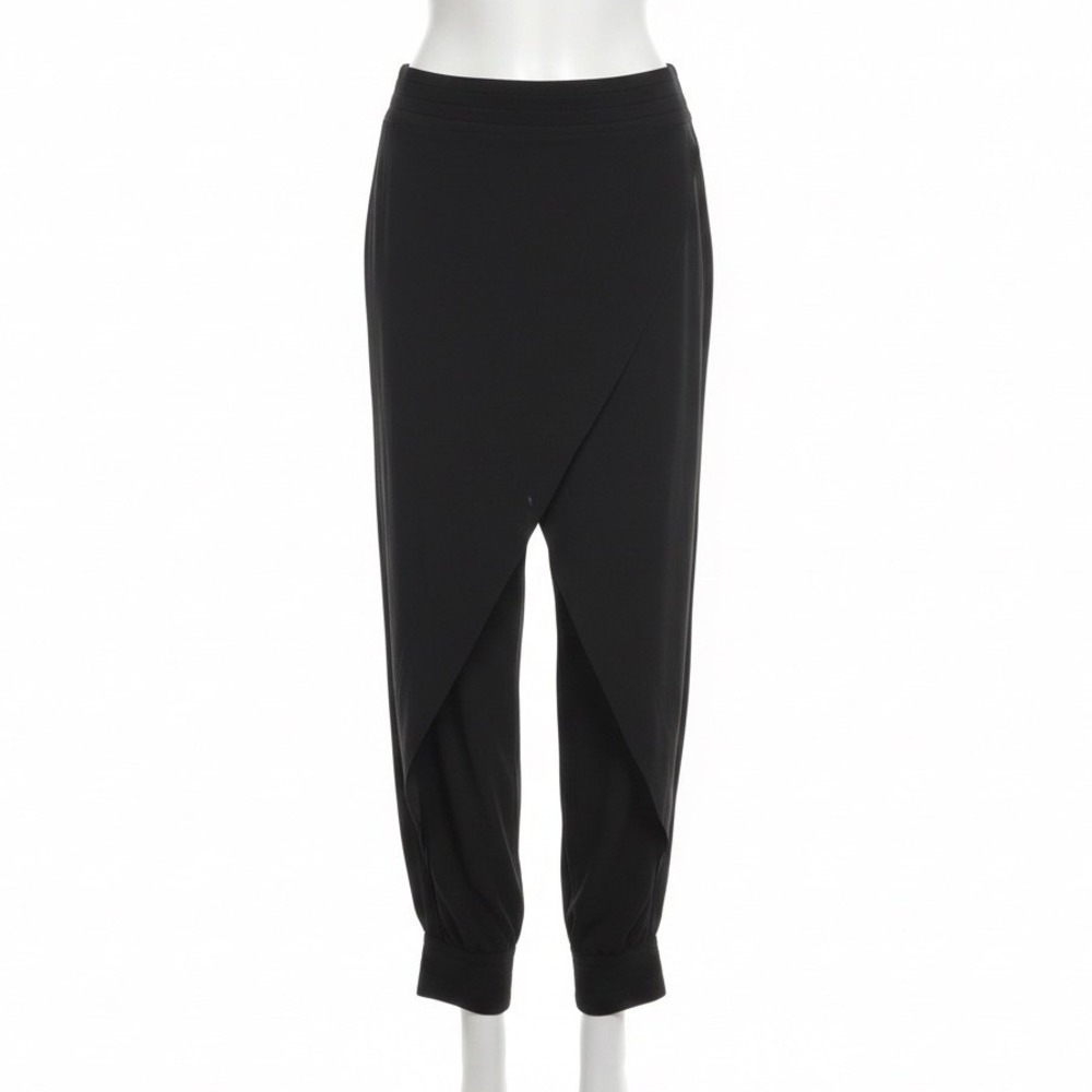 Ohne Titel Black Wrap Front Pants‎ Medium Drape Harem Trouser Tapered Ankle